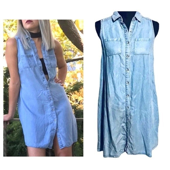 Chambray Denim shirt dress size XS - Picture 1 of 3